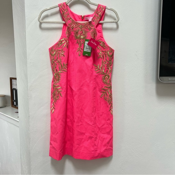 Lily Pulitzer Tina Stretch Shift Dress Size 2 NWT Bright Pink - Picture 1 of 5